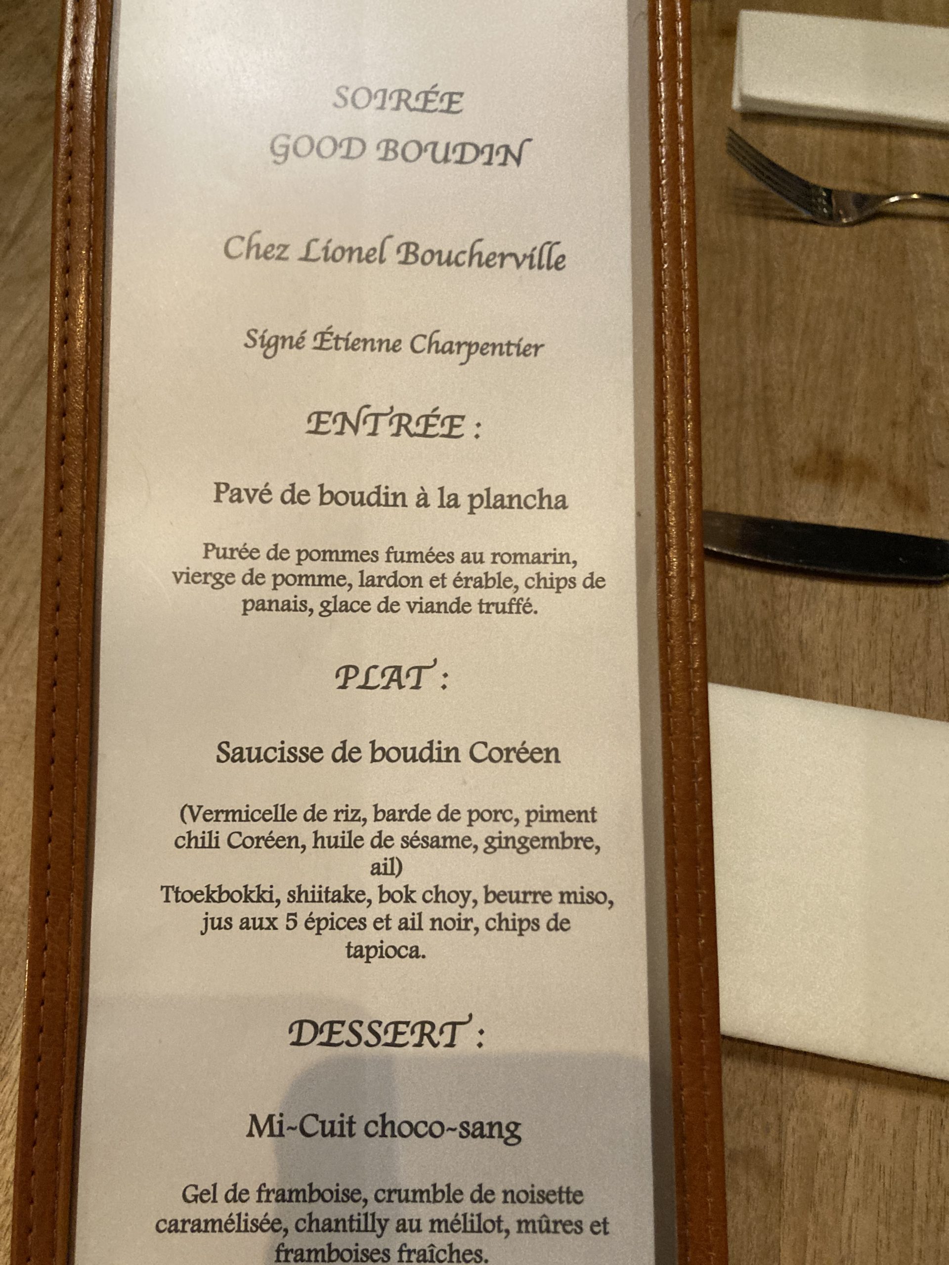 Menu de Lionel