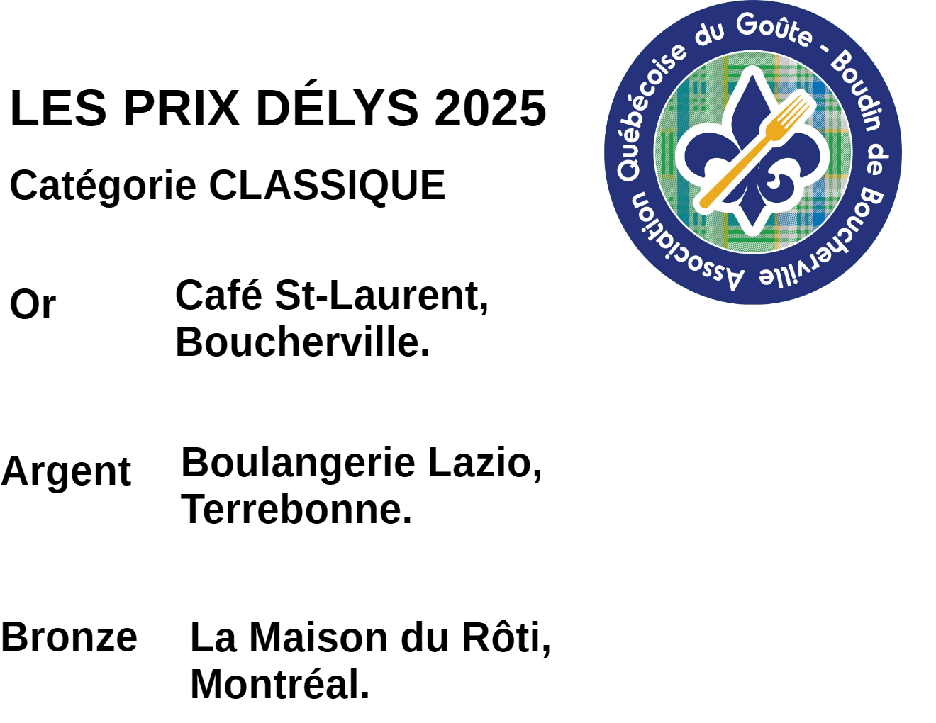 Les prix DÉLYS catégorie classique